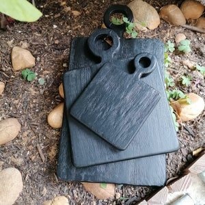 Planche carrée en bois de manguier noir brossé GM